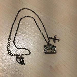 Suitcase & plane travel necklace